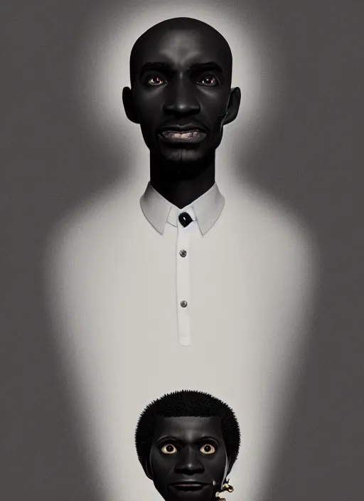 Prompt: an anthropomorphic beautiful black male portrait taking photos black letter jacket, short hair, fine art, award winning, intricate, elegant, sharp focus, octane render, hyperrealistic, cinematic lighting, highly detailed, digital painting, 8 k concept art, art by jamie hewlett and z. w. gu, masterpiece, trending on artstation, 8 k