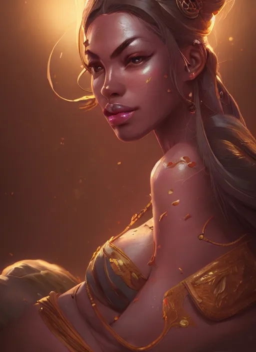 Image similar to a highly detailed illustration of makima, intricate, elegant, highly detailed, centered, digital painting, artstation, concept art, smooth, sharp focus, league of legends concept art, wlop.