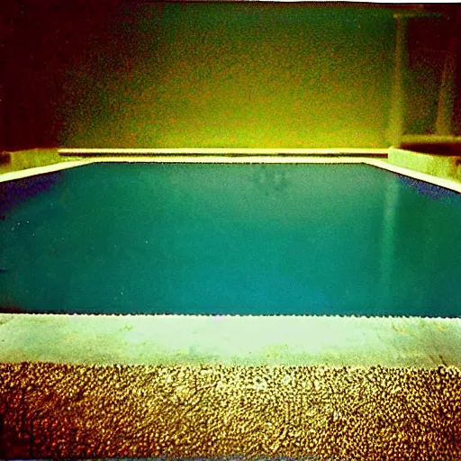 Prompt: Beautiful colored-photo cameraphone 2005 soft liminal Photograph of an infinite pool