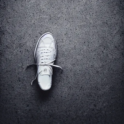 Prompt: sport sneaker in the center of the image on gradient background