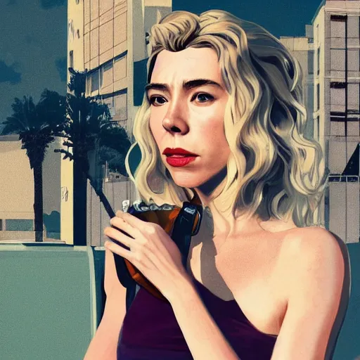 Image similar to vanessa kirby as hattie in gta v, cover art by stephen bliss, artstation, no text