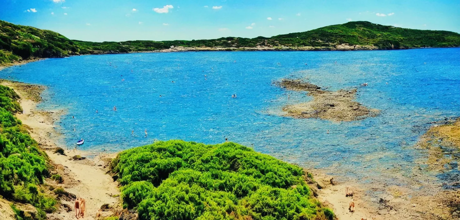 Image similar to it's a sleepy summer day, with the smell of the shore and water, greenery and heated earth, with the feeling of an open body and coolness only in the wind, it's the endless freedom and the blue of the huge sky that starts immediately from you