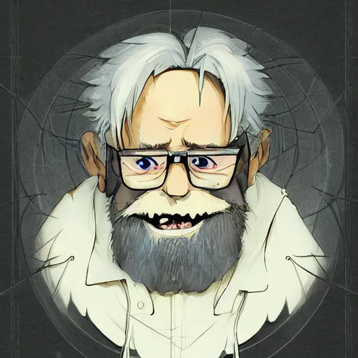 Image similar to portrait of the old man, funny hermit, anime fantasy illustration by tomoyuki yamasaki, kyoto studio, madhouse, ufotable, trending on artstation