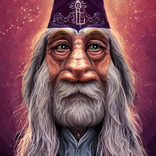 Image similar to Albus Dumbledore depicted as a muppet, fantasy, intricate, ornate, Hyperdetailed, digital art, behance, artstation, smooth, sharp focus, bokeh, illustration, digital painting, elegant, symmetrical