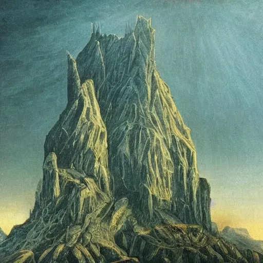 Prompt: minas morgul detailed oil on canvas in the style of Caspar david Friedrich, very detailed, intricate,