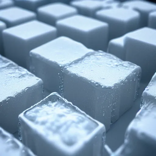 Image similar to the word hot made of ice cubes, 3 d maya render, octane render, cgsociety