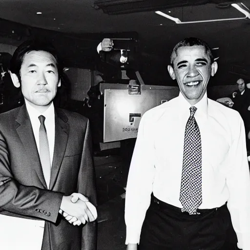 Image similar to Takashi Iizuka meets Barack Obama, 1968 photo