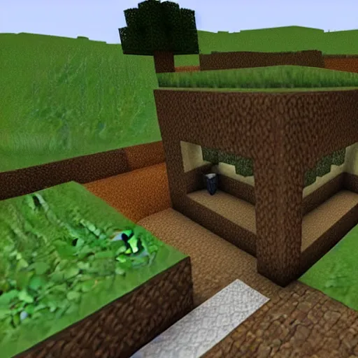 Image similar to a dirt house in minecraft