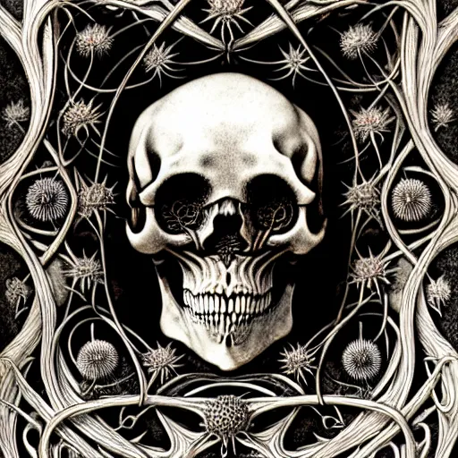 Image similar to art forms of nature by ernst haeckel, memento mori by arthur rackham, ornate antique porcelain beautiful skull mask, ultrasharp, photorealistic, hyperdetailed, octane render, polished, art nouveau, neo - gothic, gothic, intricate ornamental organic filigree, art nouveau botanicals, art forms of nature by ernst haeckel, horizontal symmetry, symbolist, visionary