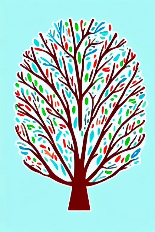 Image similar to doodle scandi winter tree, sticker - art, svg vector, adobe - illustrator