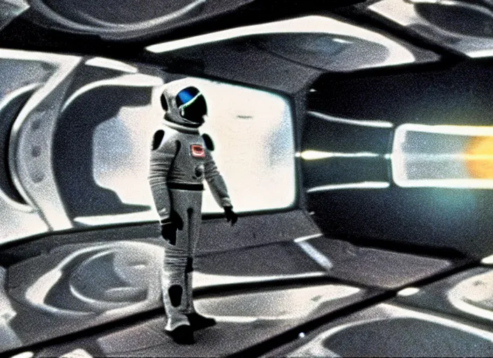 Prompt: deleted spaceship scene from the 1 9 6 8 science fiction film 2 0 0 1 : a space odyssey