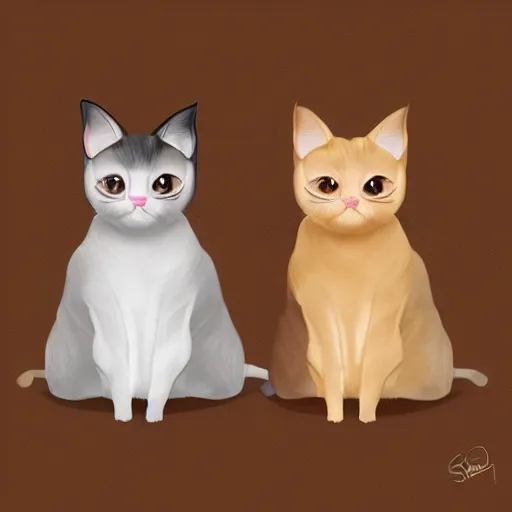 Prompt: chibi siamese cat digital art