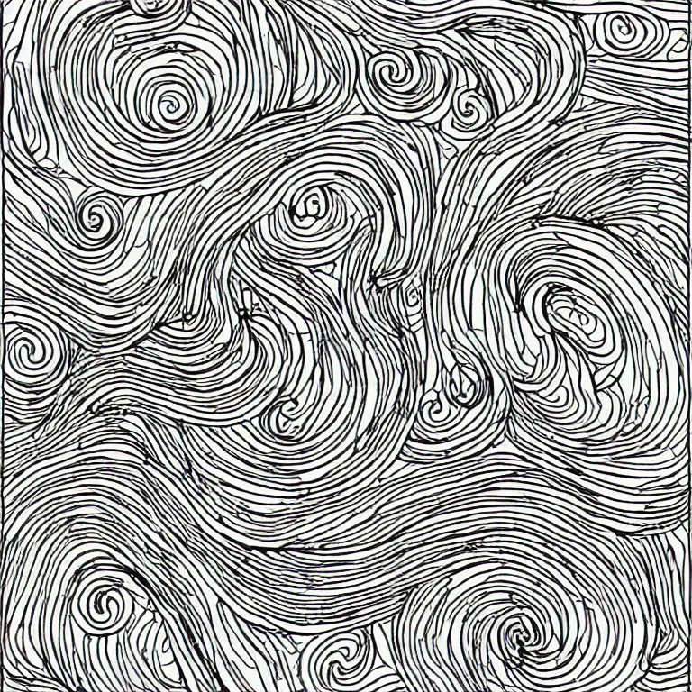 Image similar to a pen and ink generative line - art drawing. clean lines.