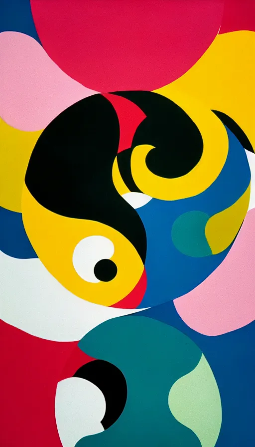 Image similar to Abstract representation of ying Yang concept, by Wes Anderson,