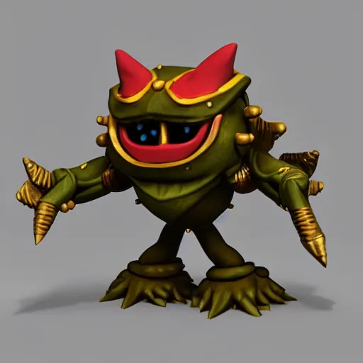 Image similar to kuriboh stylized stl fantasy miniature, 3 d render, activision blizzard style, hearthstone style