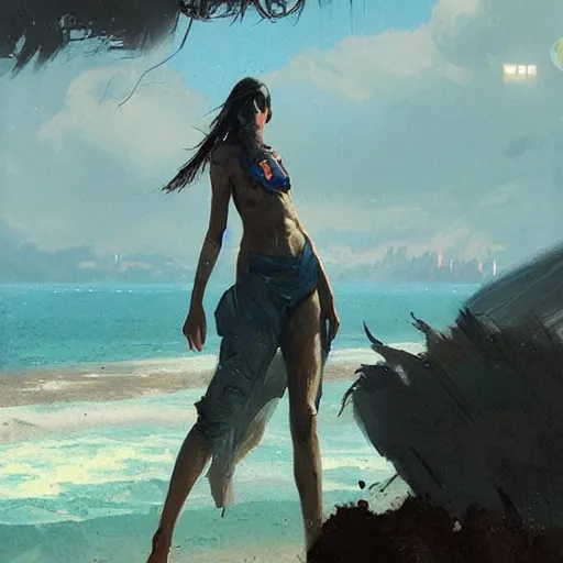 Prompt: brazil by greg rutkowski, trending on tumblr, digital art, futuristic, beachfront