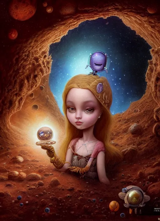 Prompt: highly detailed closeup portrait of a fairytale princess's favorite spacehip on mars, nicoletta ceccoli, mark ryden, lostfish, earl nore, hyung tae, frank frazetta, global illumination, god rays, detailed and intricate environment