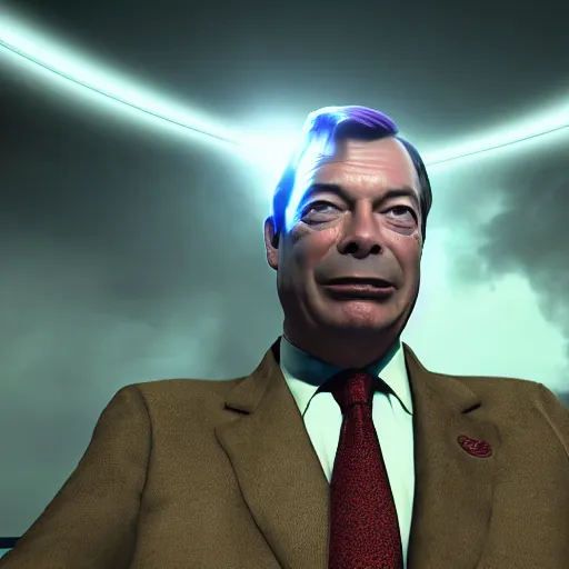 Prompt: nigel farage in skyrim splash art, movie still, cinematic lighting, dramatic, octane render, long lens, shallow depth of field, bokeh, anamorphic lens flare, 8 k, hyper detailed, 3 5 mm film grain