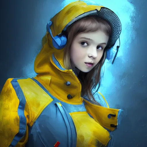 Prompt: ukrainian girl with blue and yellow clothes near big ruined plane, concept art, trending on artstation, highly detailed, intricate, sharp focus, digital art, 8 k