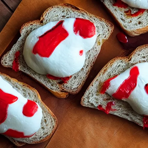 Prompt: clown spread on toast