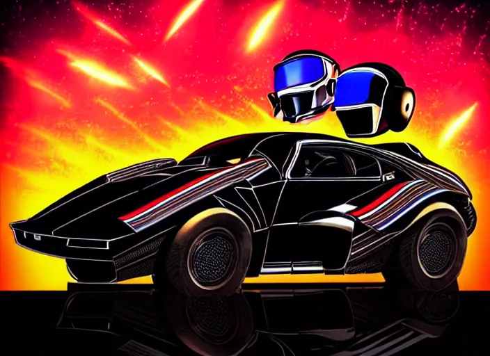 Image similar to knight rider, daft punk electroma movie, synthwave style, sea of technology