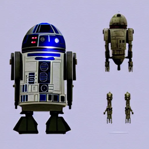 Image similar to Star wars droid concept art