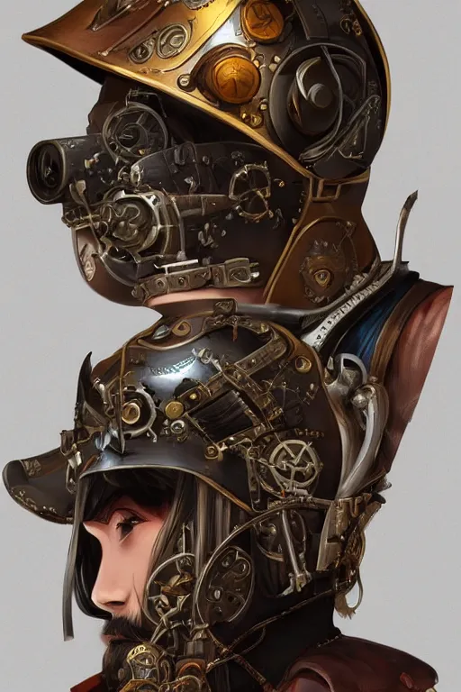 Image similar to steampunk helmet fantasy art mask robot ninja stylized digital illustration sharp focus, elegant intricate digital painting artstation concept art global illumination ray tracing advanced technology chaykin howard and campionpascale and cooke darwyn and davis jack