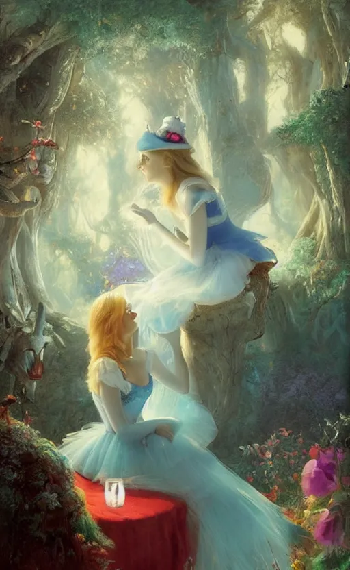 Image similar to Alice in the wonderland by Raphael Lacoste and Delphin Enjolras and William Bliss Baker