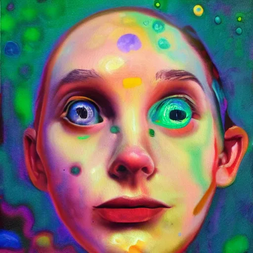 Image similar to borderline personality syndrome, descriptive art, oil Painting, ultradetailed, artstation, by Pipilotti Rist