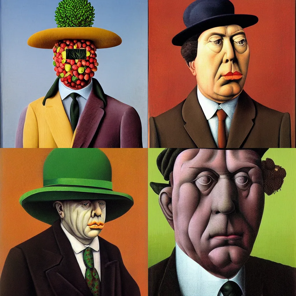Prompt: Magritte by Arcimboldo