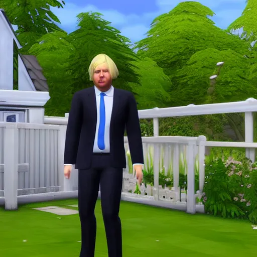 Image similar to Boris Johnson in sims 4, game play