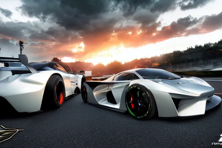 Image similar to photo wallpaper sport car gran turismo 7 forza horizon need for speed fast and furious 5 unreal engine supercar hypercar game concept car octane render, 4 khd 2 0 2 2 3 d cgi rtx style chrome reflexion global illumination ray tracing hdr arstation pixar and disney unreal