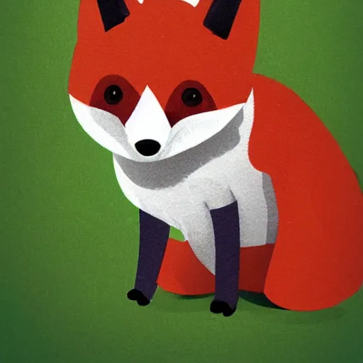 Image similar to children book illustration, fox, white background, uncrop