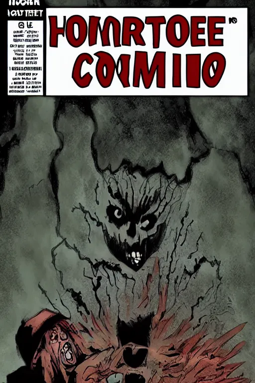 Prompt: Horror comic cover