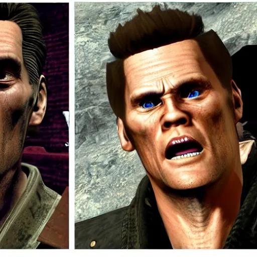 Image similar to jim carrey in fallout new vegas, game still