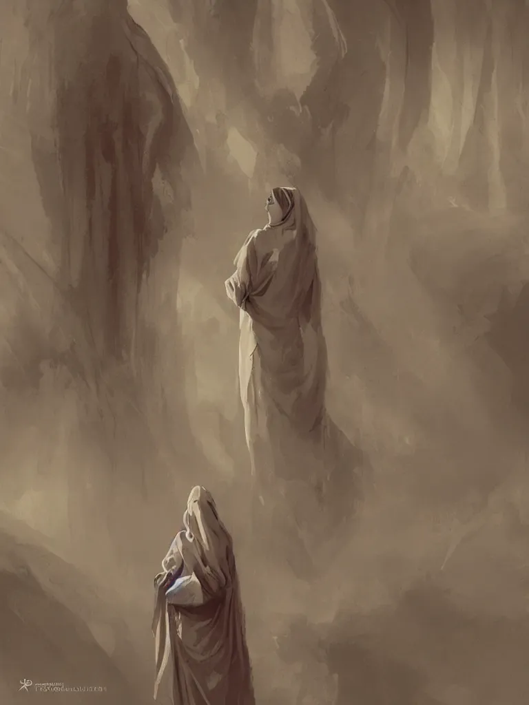 Prompt: religious woman by disney concept artists, blunt borders, rule of thirds