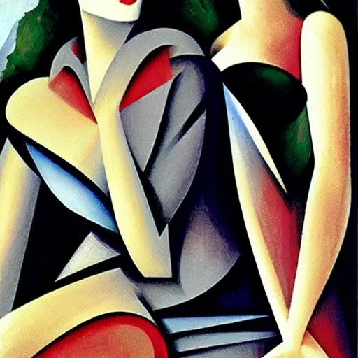 Prompt: art deco scenic, old movie, highly detailed, photorealistic, by tamara lempicka