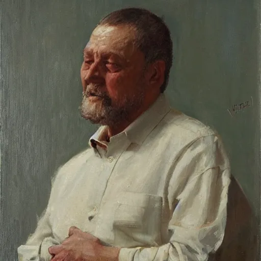 Prompt: Vladimir Zhirinovskiy, oil pant by Vasiliy Shishkin