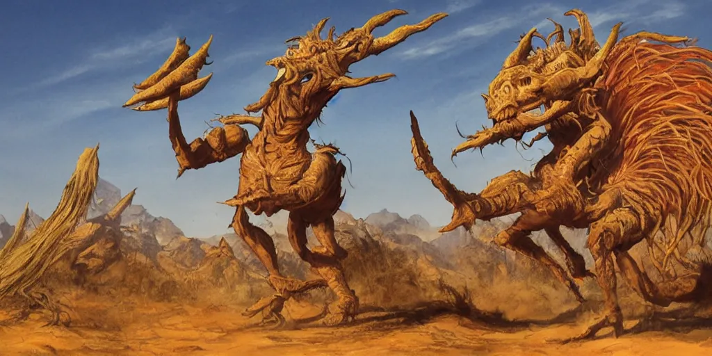 Image similar to mythical monster from a culture in an arid region