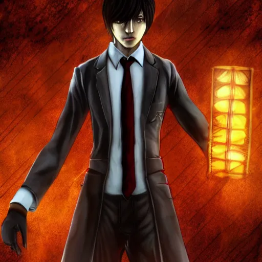 Image similar to Screenshot of Light Yagami in Dead By Daylight character selection screen