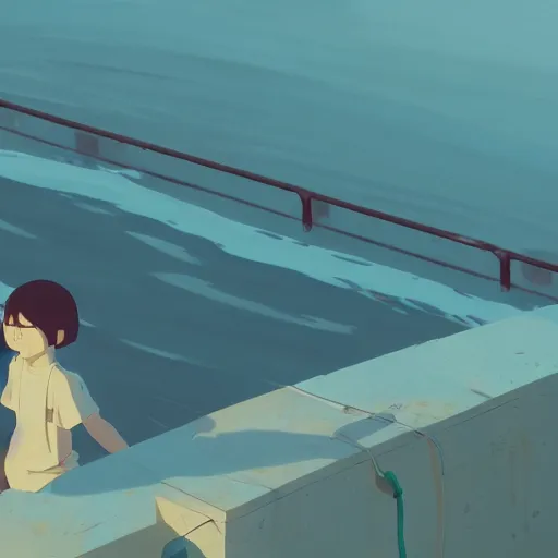 Image similar to water, water, everywhere, nor any drop to drink, detailed, cory loftis, james gilleard, atey ghailan, makoto shinkai, goro fujita, studio ghibli, rim light, exquisite lighting, clear focus, very coherent, plain background