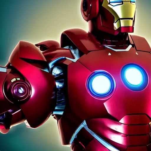 Image similar to majoras mask as an iron man suit, intricate, hyper detailed, realistic, cinematic lighting, ultrarealistic raytracing, vray, 5 5 mm