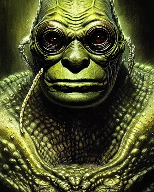 Prompt: portrait of the creature from the black lagoon, fantasy character portrait, ultra realistic, concept art, intricate details, highly detailed by greg rutkowski, gaston bussiere, craig mullins, simon bisley