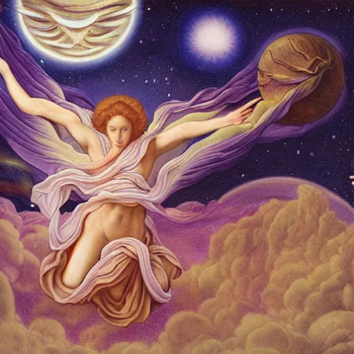 Image similar to Liminal space in outer space by Evelyn De Morgan