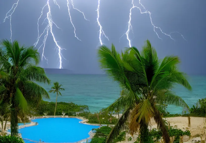 Image similar to Palace of the chalice, refracted sparkles, thunderstorm, greek pool, beach and Tropical vegetation on the background major arcana sky, 2005 blog, dslr camera IMG_4016