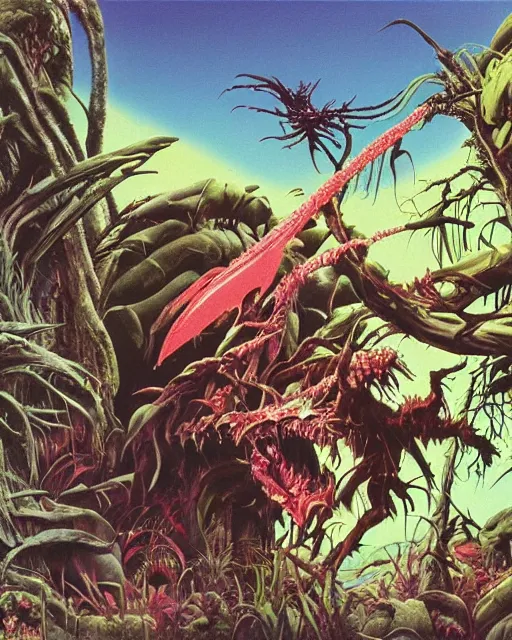 Image similar to roger dean art of predator ( 1 9 8 7 )