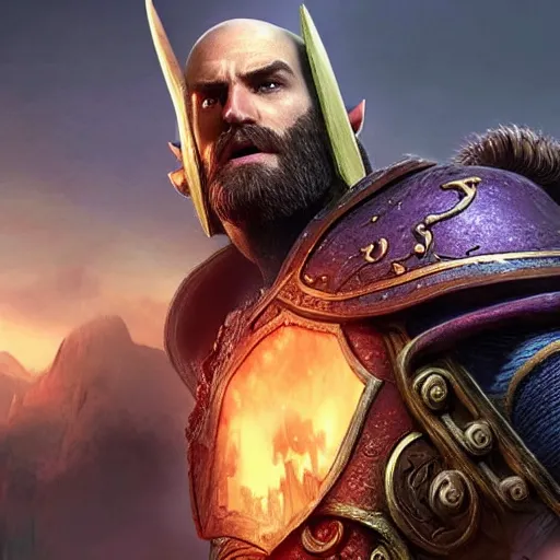 Image similar to Henry Cavill as a character in world of Warcraft