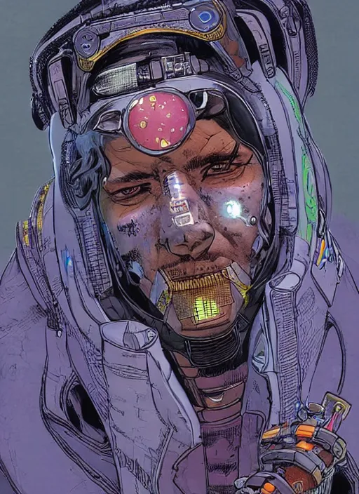 Image similar to apex legends cyberpunk safe cracker. concept art by james gurney and mœbius. gorgeous face.