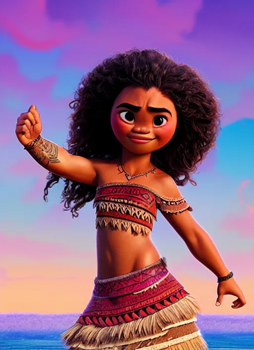 Image similar to moana 2, the sequel, wlop + royo + artgerm