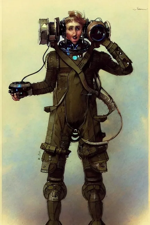 Image similar to ( ( ( ( ( 2 0 5 0 s retro future boy 1 0 old boy super scientest posing in space pirate mechanics costume full portrait.. muted colors. ) ) ) ) ) by jean - baptiste monge!!!!!!!!!!!!!!!!!!!!!!!!!!!!!!